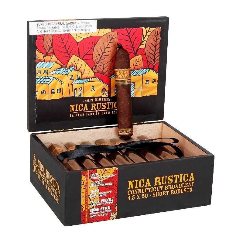 NICA RUSTICA BROADLEAF SHORT ROBUSTO (4.5X50) BOX OF 25