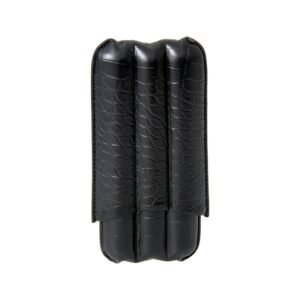 VEGAN LEATHER BLACK CIGAR CASE (HOLDS 3 CIGARS) (2483L)