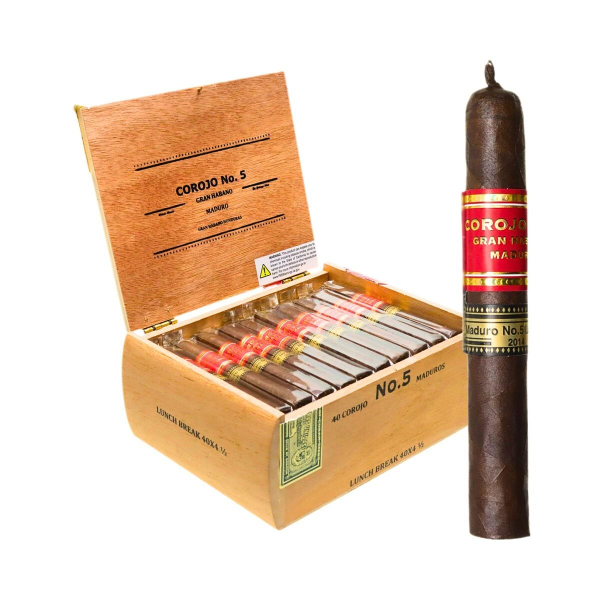 GRAN HABANO LUNCH BREAK (4 1/2X40) COROJO #5 MADURO BOX OF 40
