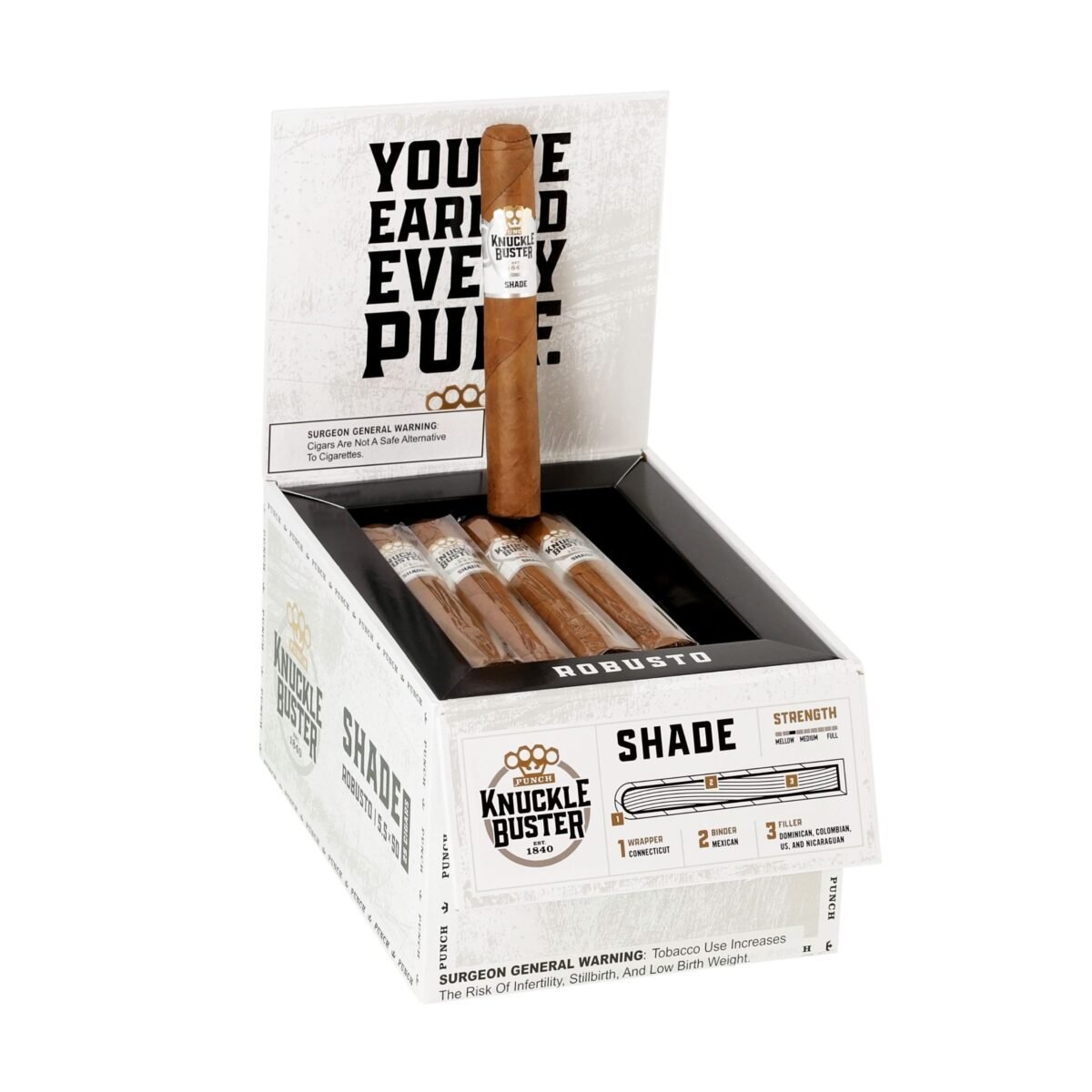 PUNCH KNUCKLE BUSTER SHADE ROBUSTO (5 1/2X50) BOX 25