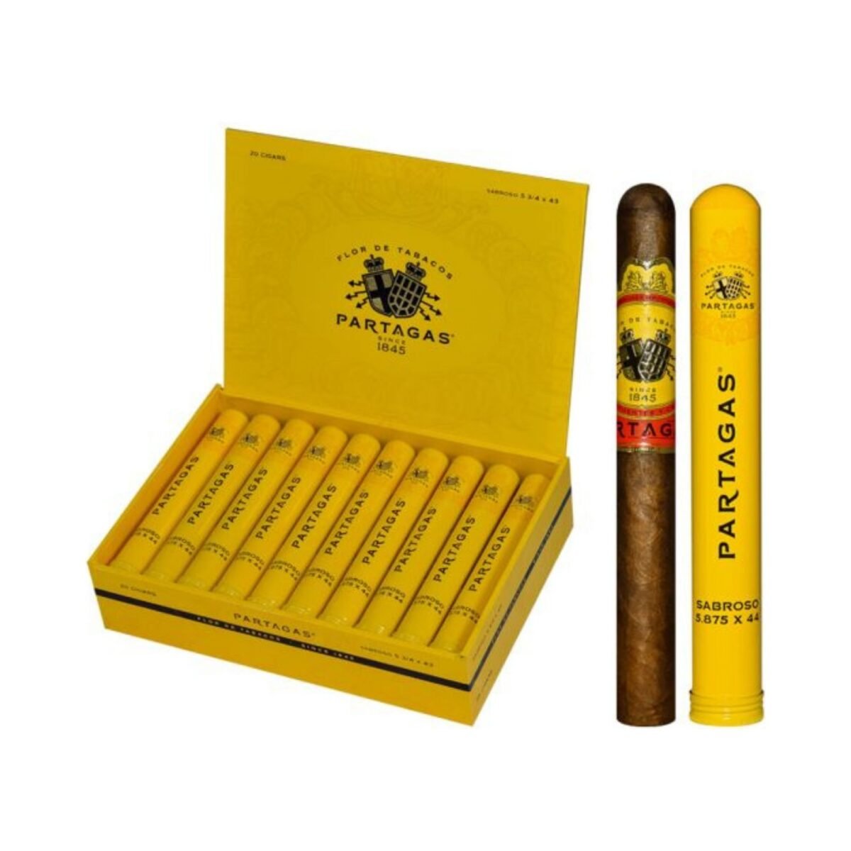 PARTAGAS YELLOW SABROSO TUBO BOX OF 20