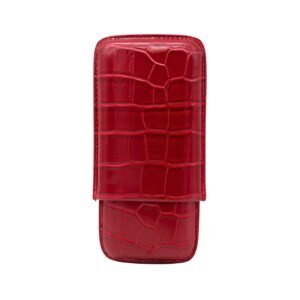 FUJIMA VEGAN LEATHER BURGUNDY CIGAR CASE (HOLD 3 CIGARS) (2475L)