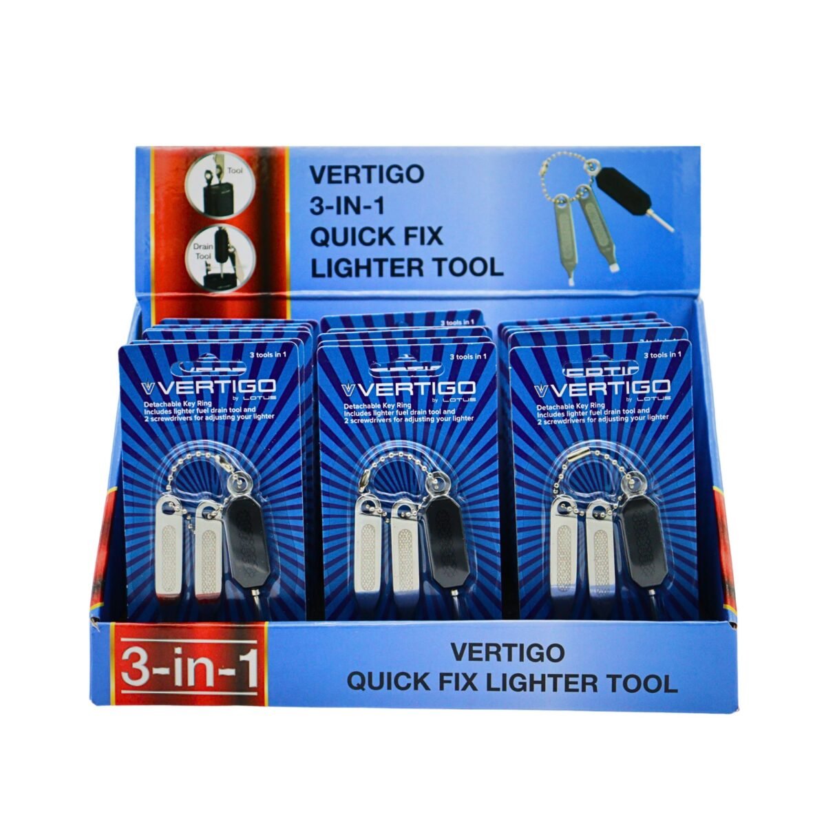 VERTIGO QUICK FIX LIGHTER REPAIR TOOL (3 IN 1) – 18 PACK BOX