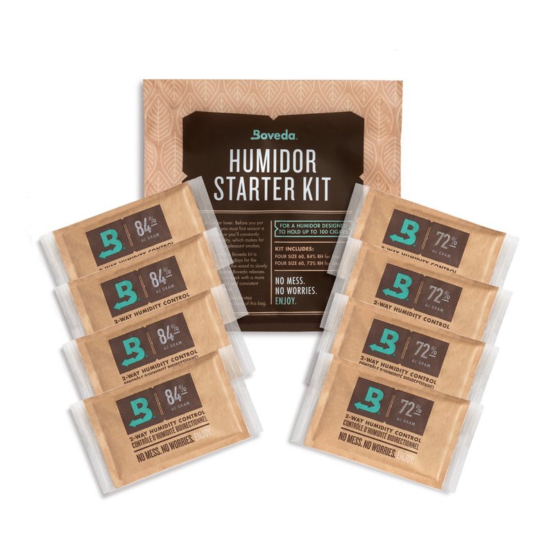 BOVEDA HUMIDOR STARTER KIT 84% AND 72% RH (SIZE 60) WOOD HUMIDORS – 4 PACK