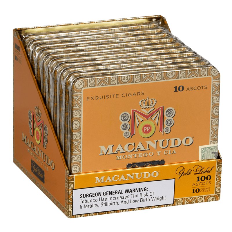MACANUDO ASCOTS GOLD LABEL 100 UNITS (10 TINS OF 10)