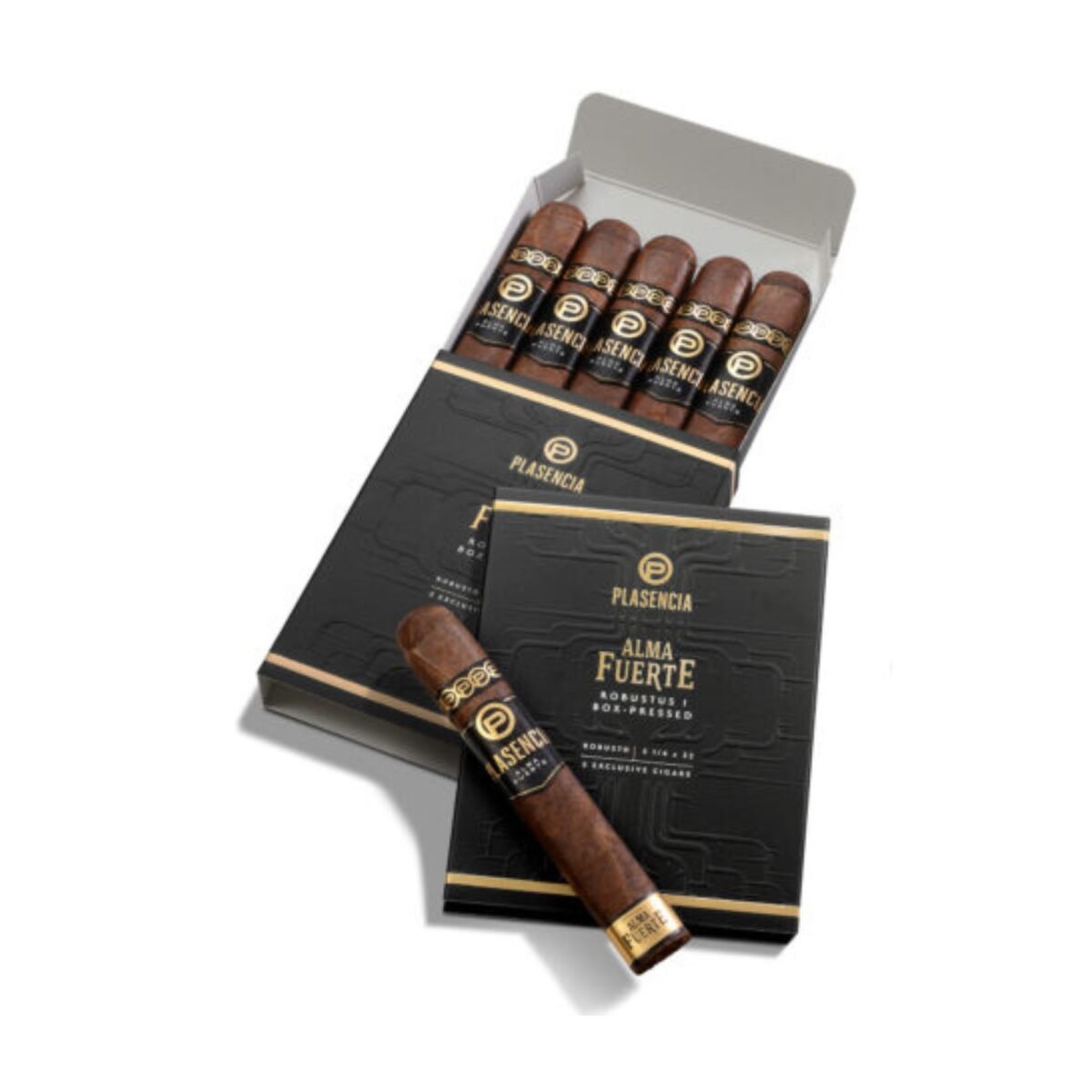 PLASENCIA ALMA FUERTE ROBUSTUS I BOX PRESS (5 1/4X52) 5 PK OF 5 PACK OF 25