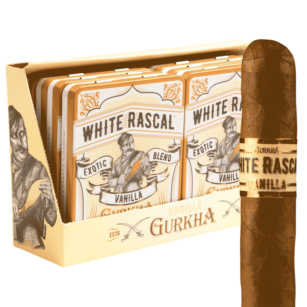 GURKHA CAFE TABAC WHITE RASCAL VANILLA CO 60CT (10 TINS OF 6)