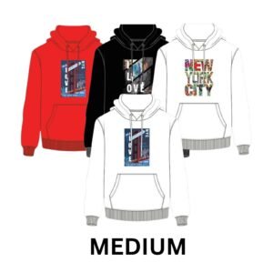 NEW YORK DESIGN HOODIE MIXED COLOR – MEDIUM